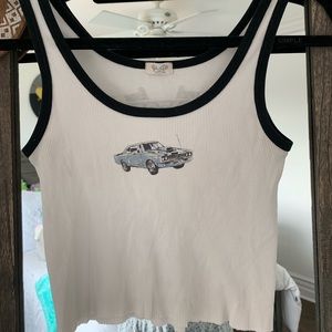 white motorsport tank top